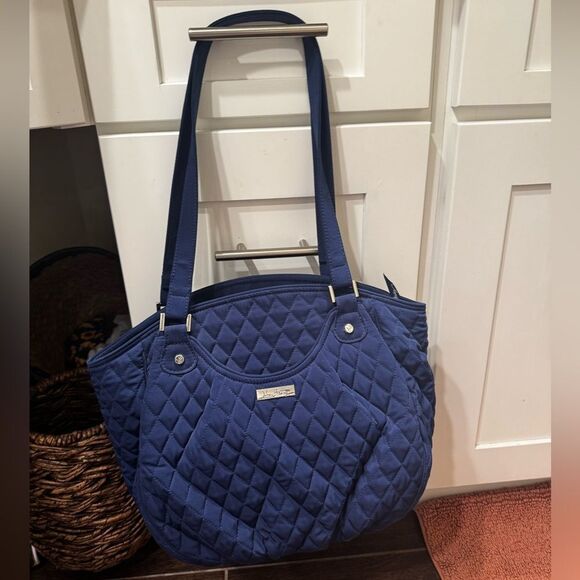 Vera Bradley Glenna Quilted Satchel Tote in Deep Navy 
NWOT - Picture 1 of 12
